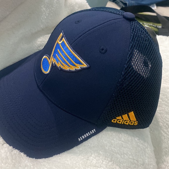 Adidas St. Louis Blues Coach STR Navy Adjustable Hat - Picture 7 of 8
